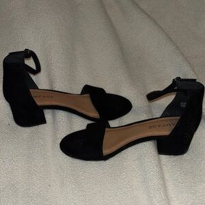 Rampage Black Block Heel Sandals
